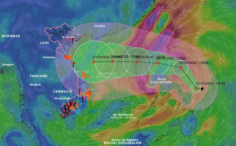 Bão Trà Mi mạnh lên cấp 9, dự báo liên tục tăng cấp trên Biển Đông 