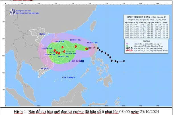 Tin bão số 6 trên Biển Đông mới nhất 25/10 