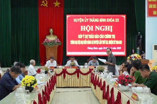 Hội nghị Góp ý dự thảo Báo cáo chính trị trình Đại hội đại biểu Đảng bộ huyện lần thứ XXI, nhiệm kỳ 2020 - 2025