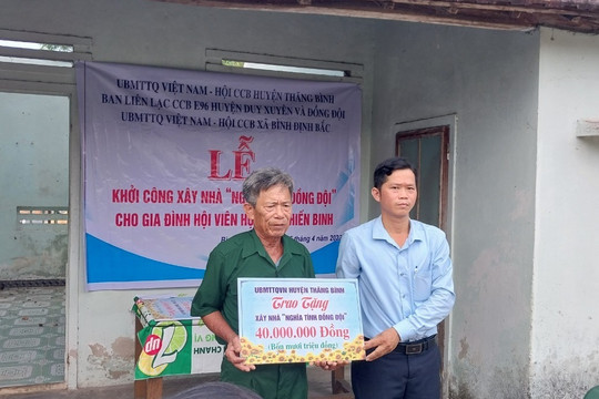 Bình Định Bắc khởi công xây dựng nhà “Nghĩa tình đồng đội”