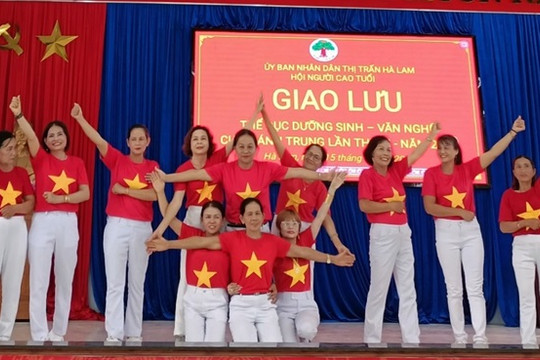 Giao lưu thể dục dưỡng sinh - văn nghệ người cao tuổi 6 xã, thị trấn vùng Trung Thăng Bình năm 2023