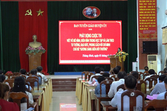 Ban Tuyên giáo Huyện ủy Thăng Bình phát động cuộc thi viết về các mô hình, điển hình trong học tập và làm theo tư tưởng, đạo đức, phong cách Hồ Chí Minh