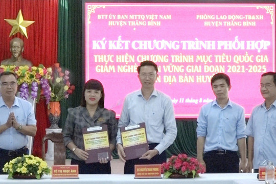 Thăng Bình ký kết các chương trình phối hợp