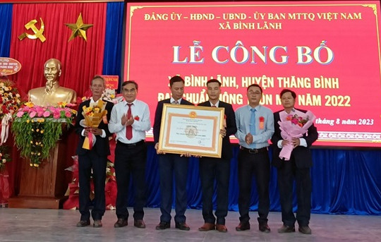 Xã Bình Lãnh (Thăng Bình) công bố xã đạt chuẩn NTM