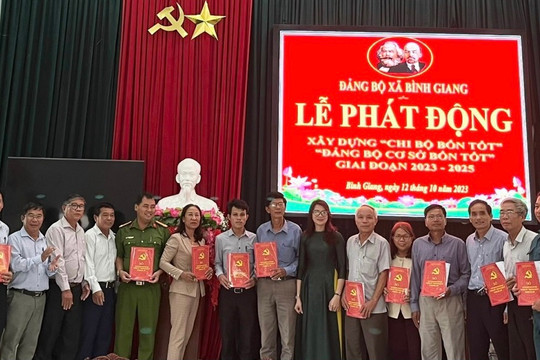 Đảng ủy xã Bình Giang tổ chức Lễ phát động phong trào thi đua xây dựng “Chi bộ bốn tốt”, “Đảng bộ cơ sở bốn tốt” giai đoạn 2023-2025