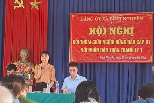 Bình Nguyên tổ chức đối thoại trực tiếp giữa người đứng đầu cấp ủy với Nhân dân năm 2023
