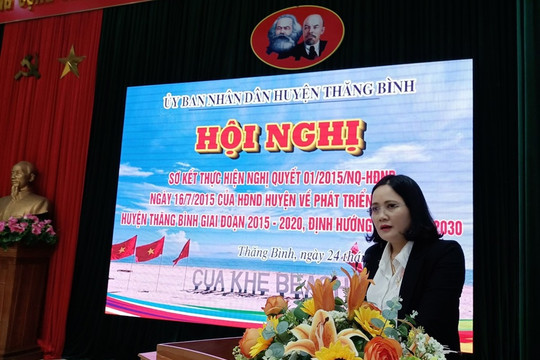 Thăng Bình tổ chức hội nghị sơ kết thực hiện Nghị quyết  HĐND huyện về phát triển du lịch trên địa bàn giai đoạn 2015 – 2020