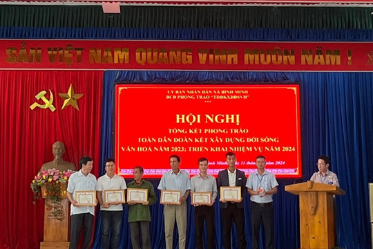 Bình Minh tổ chức hội nghị tổng kết phong trào “Toàn dân đoàn kết xây dựng đời sống văn hóa” năm 2023