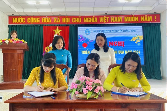 Hội LHPN huyện Thăng Bình ký kết giao ước thi đua năm 2024