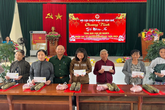 Hội Cựu chiến binh huyện Thăng Bình chăm lo Tết cho các gia đình chính sách, hội viên CCB khó khăn trong dịp Tết Nguyên đán Giáp Thìn 2024