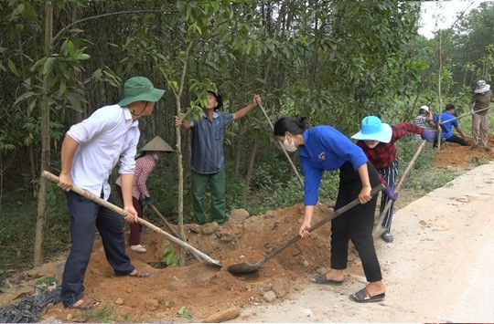Xã Bình Định Bắc ra quân trồng 200 cây xanh che bóng mát