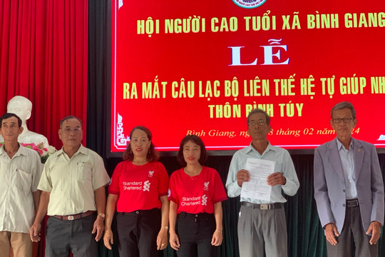 Hội Người cao tuổi xã Bình Giang ra mắt Câu lạc bộ liên thế hệ tự giúp nhau thôn Bình Túy