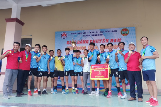 Xã Bình Dương vô địch giải bóng chuyền nam “Bông lúa vàng” huyện Thăng Bình năm 2024