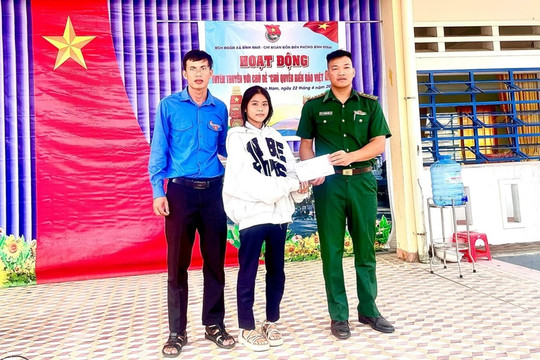 Đồn Biên phòng Bình Minh đã nhận đỡ đầu 5 trường hợp học sinh có hoàn cảnh khó khăn
