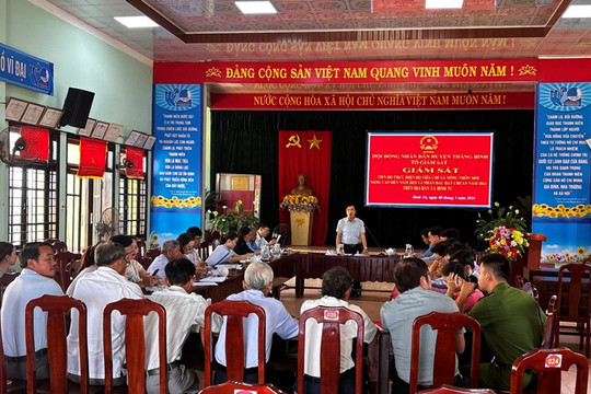 Tổ giám sát HĐND huyện Thăng Bình giám sát tiến độ thực hiện Bộ tiêu chí xã Nông thôn mới nâng cao trên địa bàn xã Bình Tú