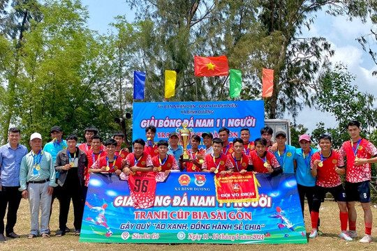 Thôn Duy Hà vô địch giải bóng đá nam 11 người xã Bình Dương