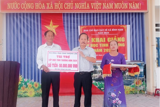 Xã Bình Nam (Thăng Bình) khai giảng lớp học tình thương