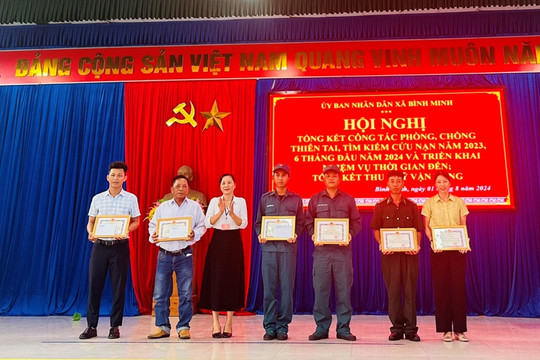 Bình Minh tổ chức hội nghị tổng kết công tác phòng, chống thiên tai và tìm kiếm cứu nạn năm 2023, triển khai nhiệm vụ thời gian đến