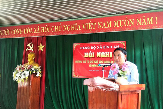 Đảng ủy xã Bình An tổ chức diễn đàn đối thoại giữa đồng chí Bí thư, các phó Bí thư Đảng ủy với Nhân dân