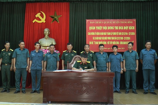 Thăng Bình phát động thi đua chào mừng kỷ niệm 80 năm Ngày thành lập Quân đội nhân dân Việt Nam