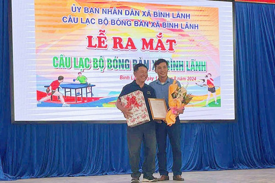 Ra mắt Câu lạc bộ Bóng bàn xã Bình Lãnh