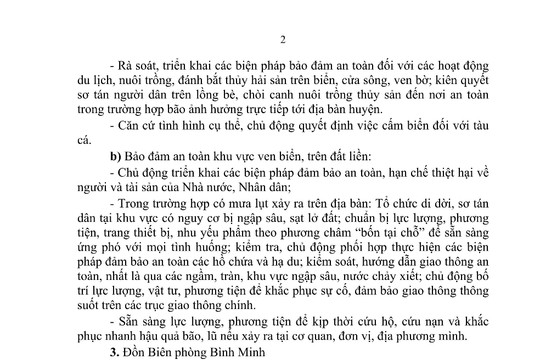 Công điện về việc chủ động ứng phó với áp thấp nhiệt đới có khả năng mạnh lên thành bão