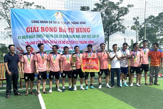 Giao lưu bóng đá nhân dịp kỷ niệm ngày Truyền thống các Ban xây dựng Đảng