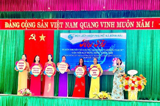 Bình Hải tổ chức hội thi tuyên truyền xây dựng gia đình  “5 không 3 sạch”