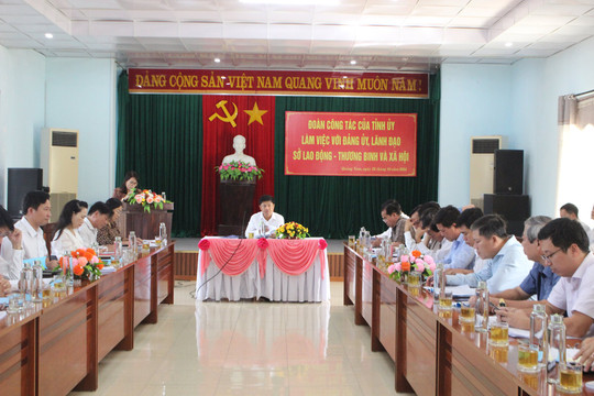 Bí thư Tỉnh ủy Quảng Nam Lương Nguyễn Minh Triết làm việc với Sở LĐ,TB&XH