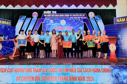 Xã Bình Dương đạt giải nhất cuộc thi tìm hiểu cải cách hành chính và chuyển đổi số huyện Thăng Bình năm 2024