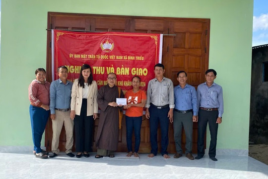 Xã Bình Triều bàn giao 3 nhà đại đoàn kết cho hộ nghèo