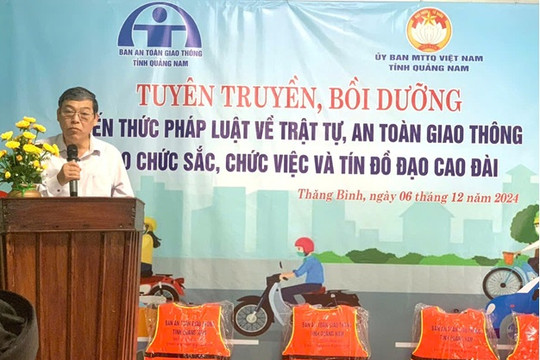 Bồi dưỡng kiến thức pháp luật về an toàn giao thông cho chức sắc, chức việc và tín hữu đạo Cao Đài