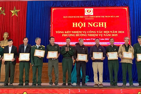 Hội Cựu chiến binh thị trấn Hà Lam tổng kết công tác hội năm 2024, triển khai nhiệm vụ năm 2025