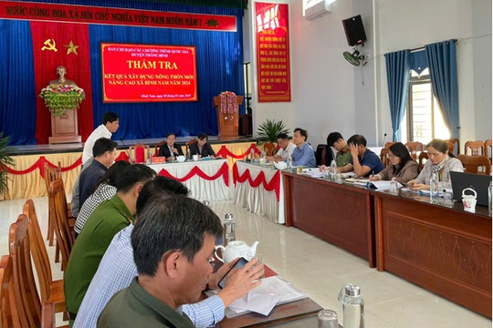 Thẩm tra kết quả xây dựng xã nông thôn mới nâng cao tại các xã Bình Nam, Bình Đào, Bình Giang