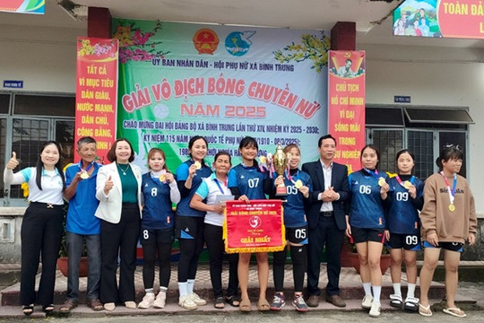Xã Bình Trung tổ chức giải bóng chuyền nữ năm 2025