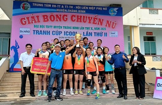 Bình Sa vô địch giải Bóng chuyền nữ huyện Thăng Bình tranh Cúp Icool năm 2025