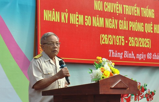 Trường THPT Tiểu La tổ chức buổi nói chuyện truyền thống nhân Kỷ niệm 50 năm ngày Giải phóng Thăng Bình (26/3)