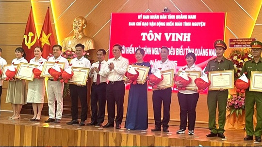 Thăng Bình có 11 cá nhân được tôn vinh điển hình tiêu biểu phong trào hiến máu tình nguyện tỉnh Quảng Nam