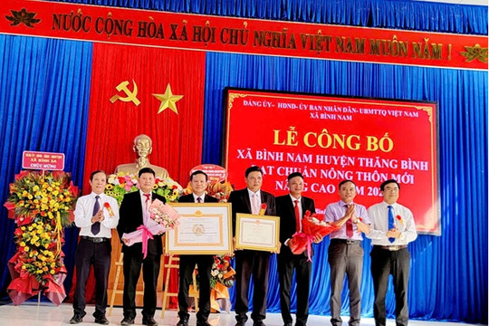 Xã Bình Nam công bố đạt chuẩn xã nông thôn mới nâng cao năm 2024