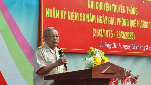 Trường THPT Tiểu La tổ chức buổi nói chuyện truyền thống nhân Kỷ niệm 50 năm ngày Giải phóng Thăng Bình (26/3)