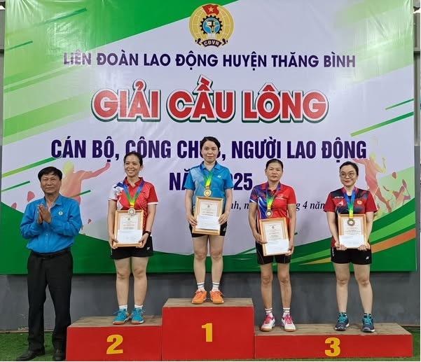 LĐLĐ huyện Thăng Bình tổ chức giải cầu lông cán bộ, công chức, người lao động năm 2025