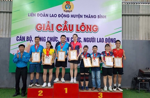 Liên đoàn Lao động huyện Thăng Bình tổ chức giải cầu lông năm 2025