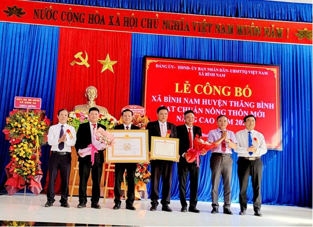 Xã Bình Nam công bố đạt chuẩn xã nông thôn mới nâng cao năm 2024